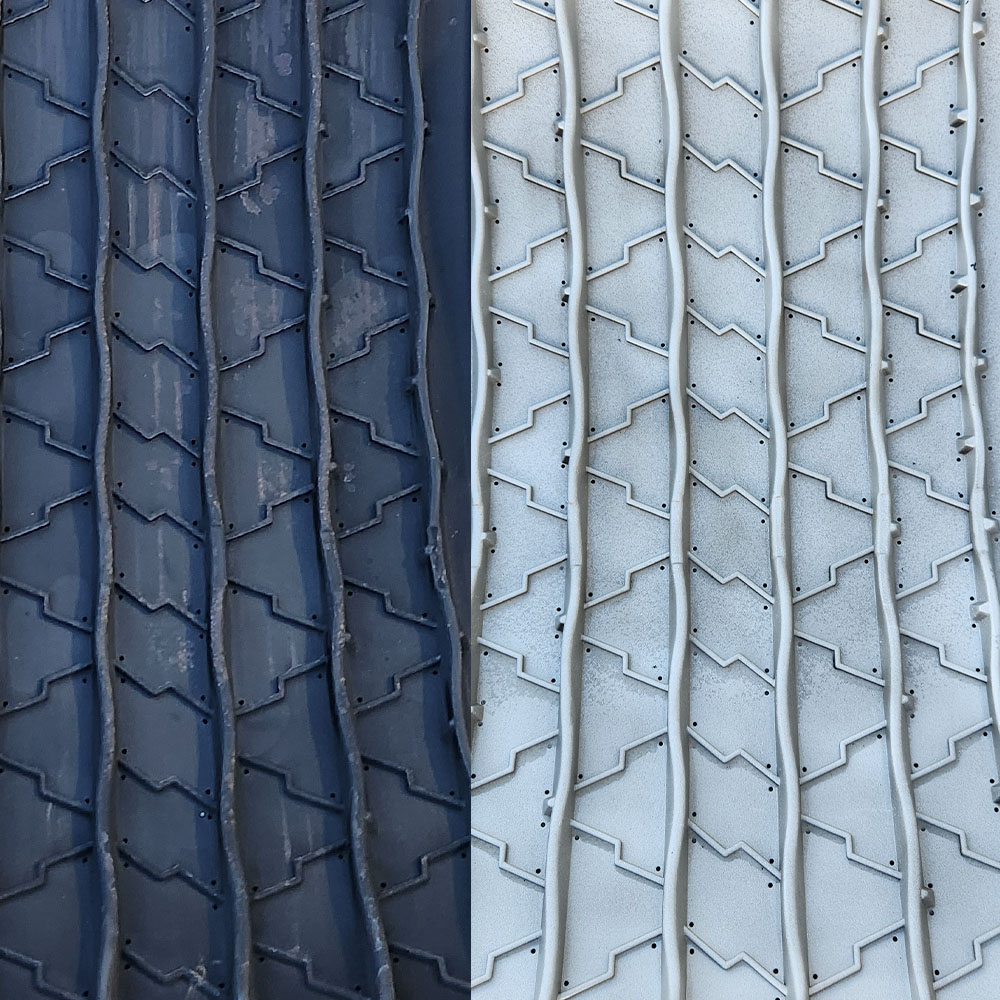 Tire Mold Before After Closeup